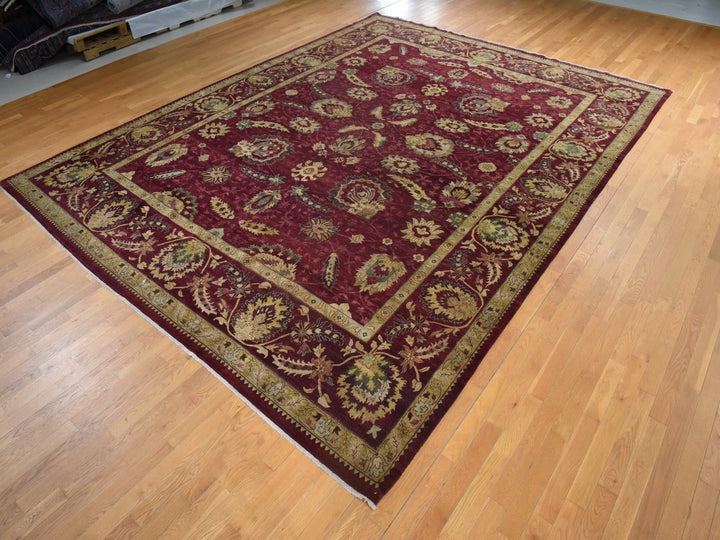 11'10" x 15'4" New Hand Knotted Red Wool Rectangle Oriental Rug - MOA10278414