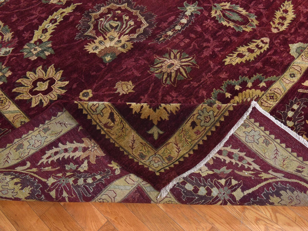 11'10" x 15'4" New Hand Knotted Red Wool Rectangle Oriental Rug - MOA10278414