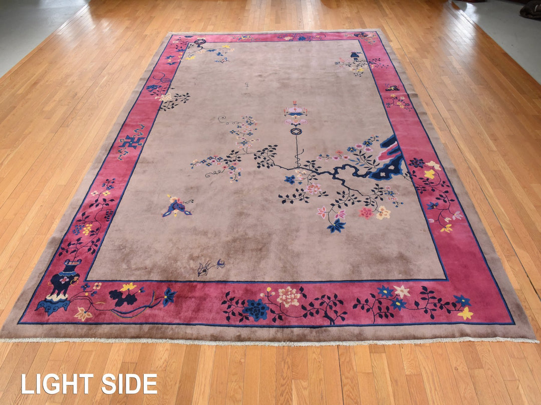 10'1" x 14'2" Vintage Hand Knotted Brown Wool Rectangle Oriental Rug - MOA10278418