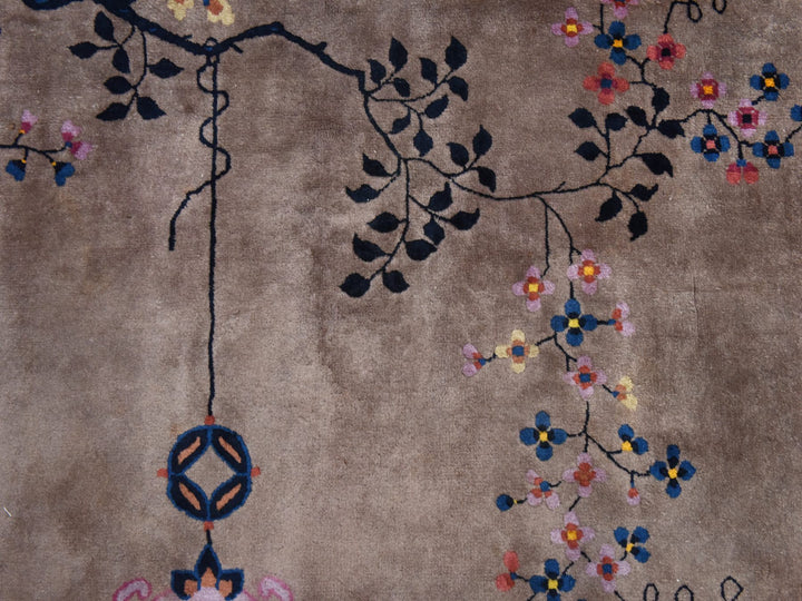 10'1" x 14'2" Vintage Hand Knotted Brown Wool Rectangle Oriental Rug - MOA10278418