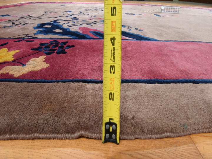 10'1" x 14'2" Vintage Hand Knotted Brown Wool Rectangle Oriental Rug - MOA10278418