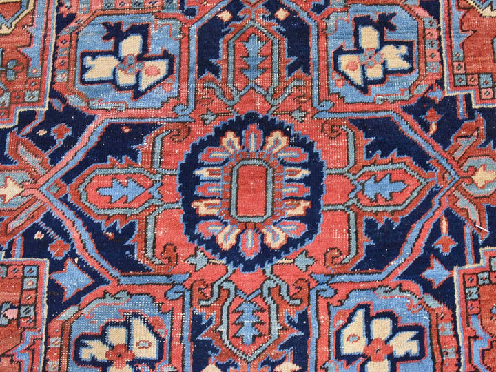 7'2" x 10'0" Vintage Hand Knotted Red Wool Rectangle Oriental Rug - MOA10278423