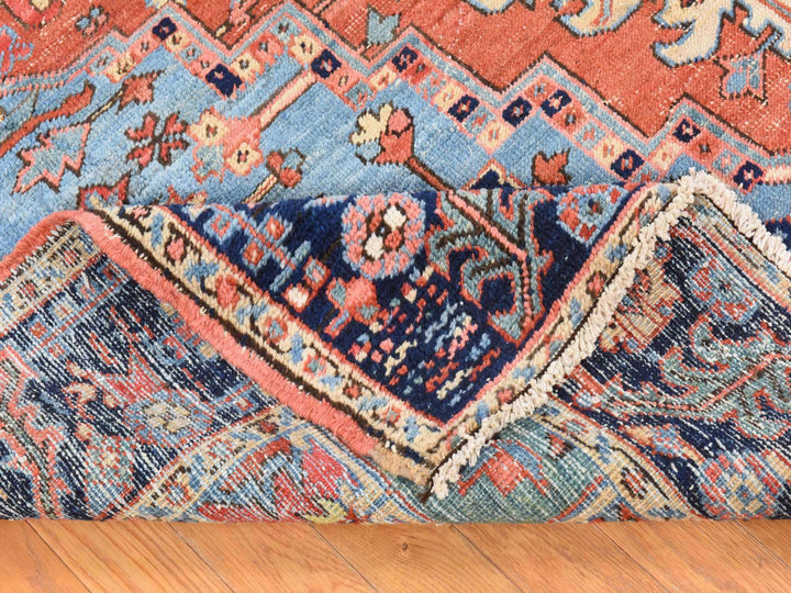 7'2" x 10'0" Vintage Hand Knotted Red Wool Rectangle Oriental Rug - MOA10278423