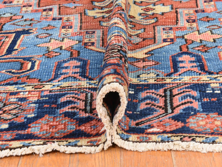 7'2" x 10'0" Vintage Hand Knotted Red Wool Rectangle Oriental Rug - MOA10278423