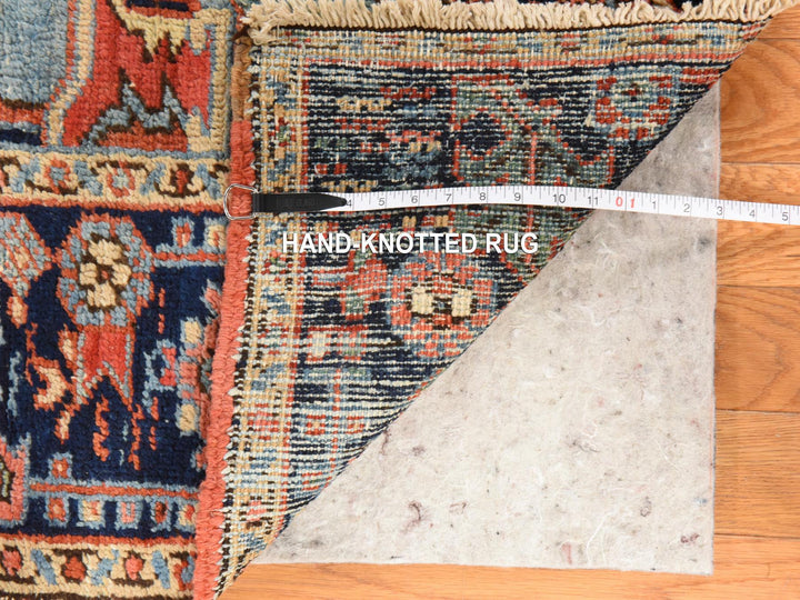 7'2" x 10'0" Vintage Hand Knotted Red Wool Rectangle Oriental Rug - MOA10278423