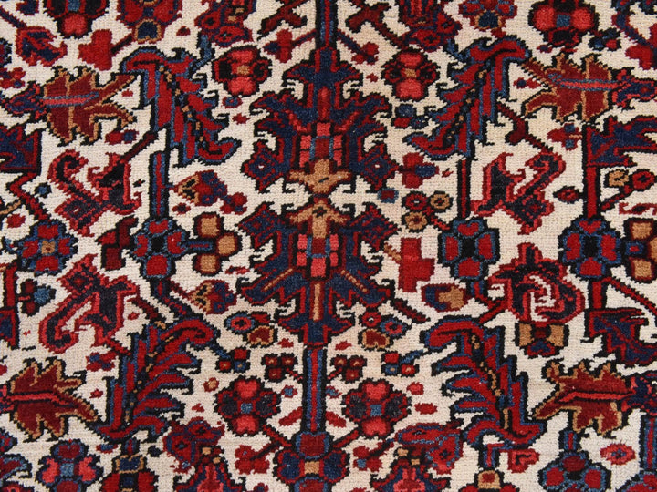 8'3" x 11'1" Vintage Hand Knotted Ivory Wool Rectangle Oriental Rug - MOA10278433