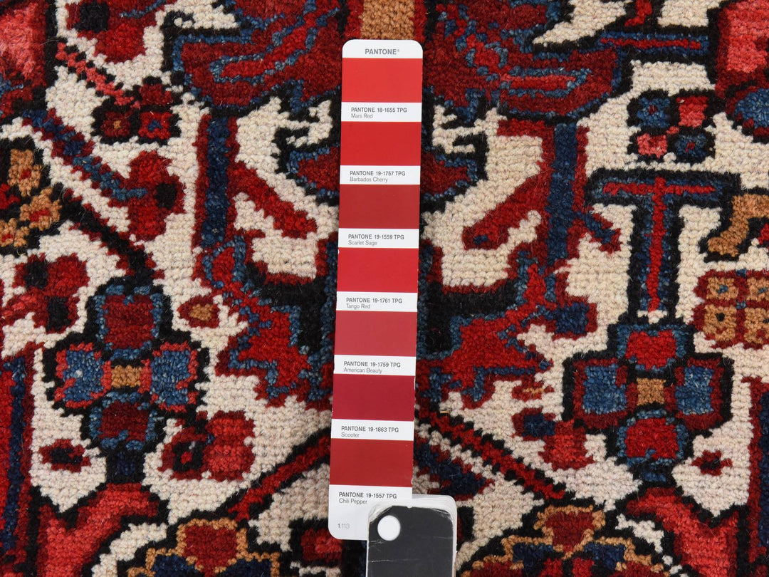 8'3" x 11'1" Vintage Hand Knotted Ivory Wool Rectangle Oriental Rug - MOA10278433
