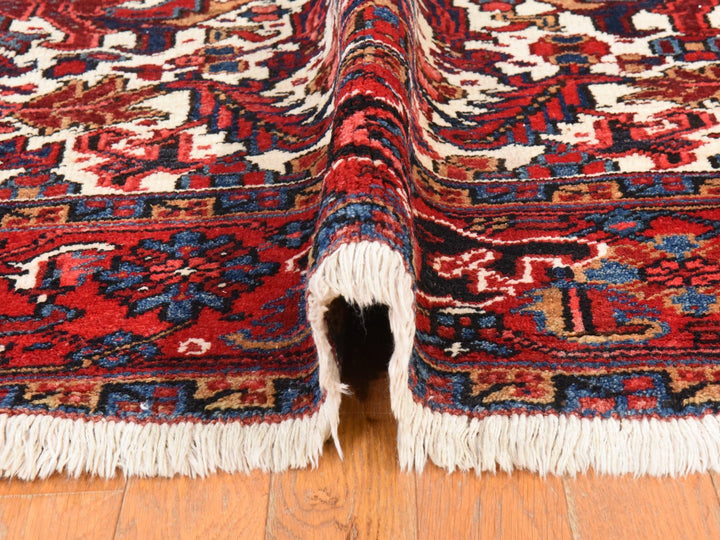 8'3" x 11'1" Vintage Hand Knotted Ivory Wool Rectangle Oriental Rug - MOA10278433