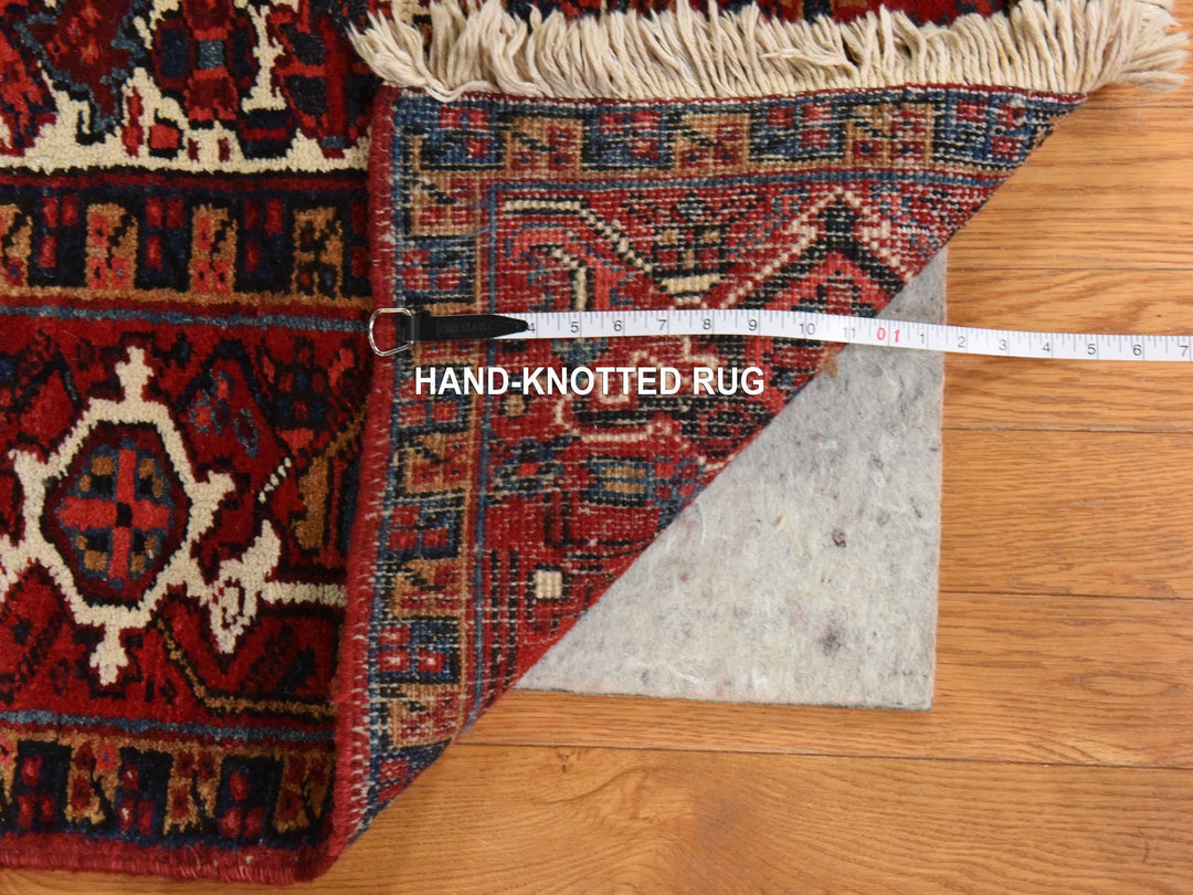 8'3" x 11'1" Vintage Hand Knotted Ivory Wool Rectangle Oriental Rug - MOA10278433