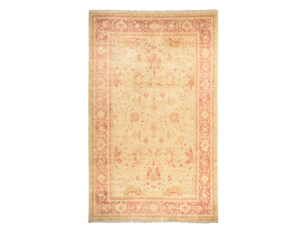 9'8" x 16'0" New Hand Knotted Beige Wool Rectangle Oriental Rug - MOA10278438