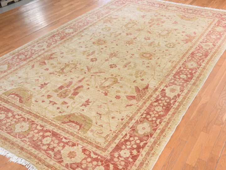 9'8" x 16'0" New Hand Knotted Beige Wool Rectangle Oriental Rug - MOA10278438