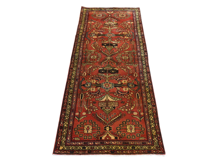 3'4" x 9'10" Vintage Hand Knotted Red Wool Runner Oriental Rug - MOA10278439