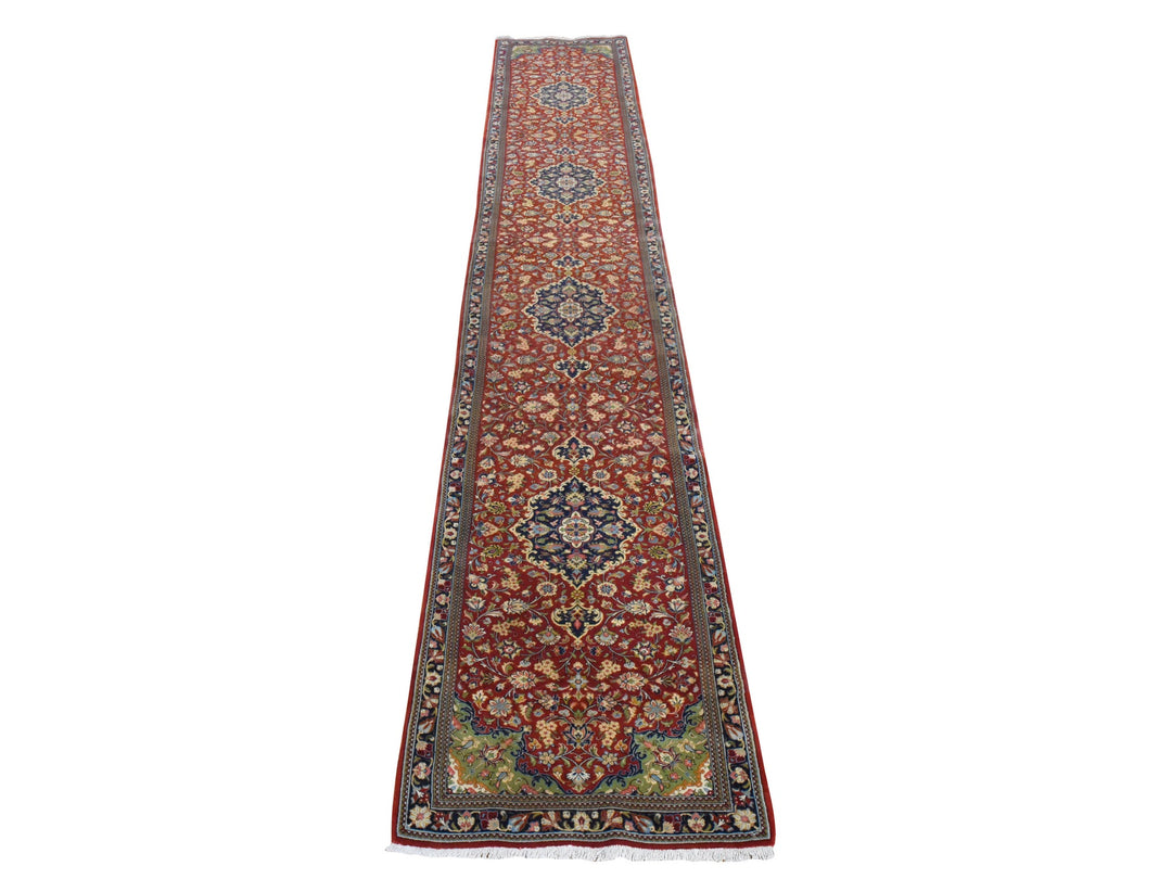 2'8" x 16'6" New Hand Knotted Red Wool Runner Oriental Rug - MOA10278440