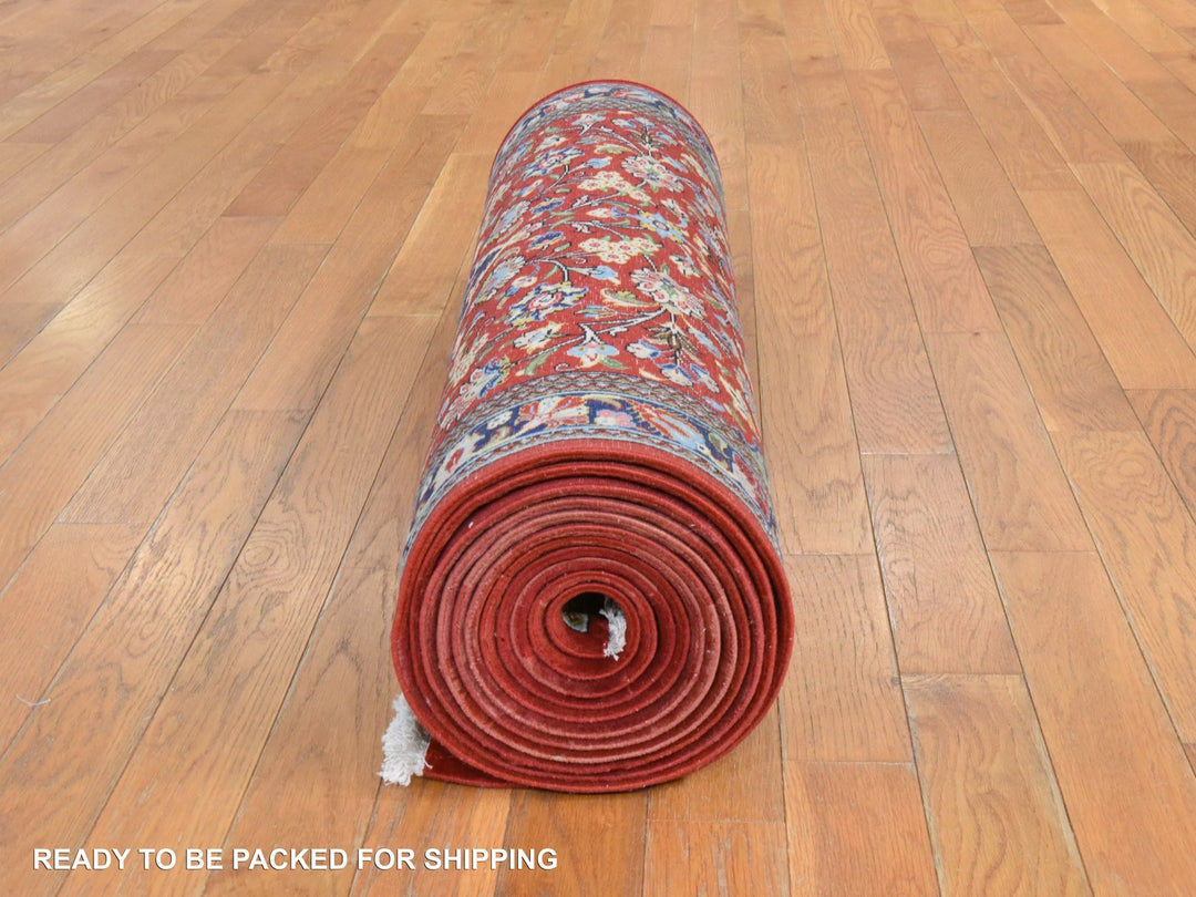 2'8" x 16'6" New Hand Knotted Red Wool Runner Oriental Rug - MOA10278440
