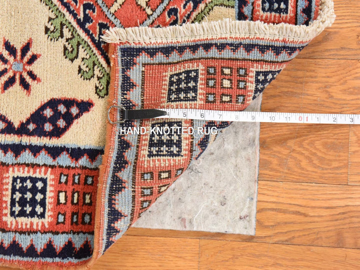 2'6" x 13'1" Vintage Hand Knotted Yellow Wool Runner Oriental Rug - MOA10278441