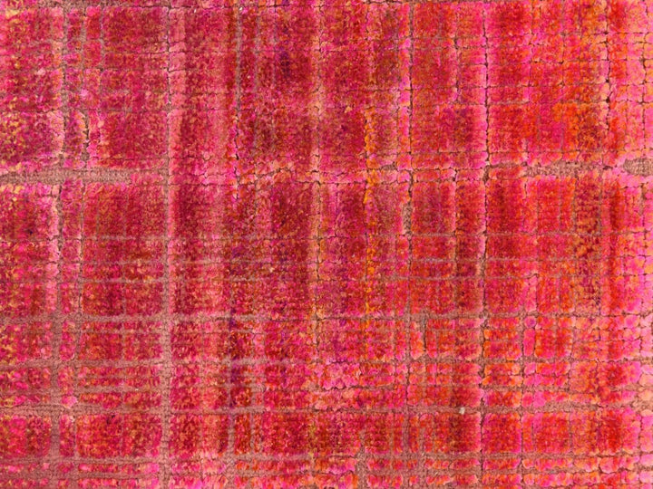 1'6" x 2'0" New Hand Knotted Red Sari Silk Rectangle Oriental Rug - MOA10278442