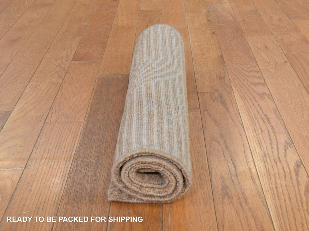 2'0" x 3'2" New Hand Knotted Brown Wool & Silk Rectangle Oriental Rug - MOA10278447