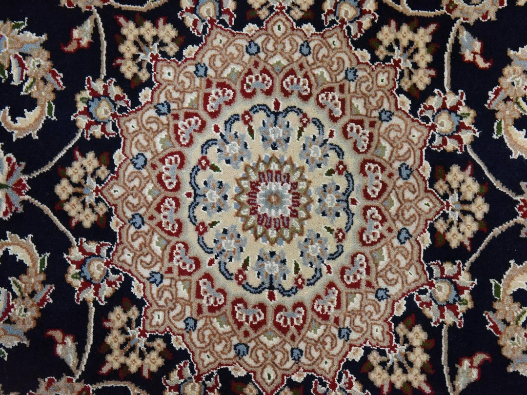 4'0" x 6'1" New Hand Knotted Blue Wool & Silk Rectangle Oriental Rug - MOA10278448