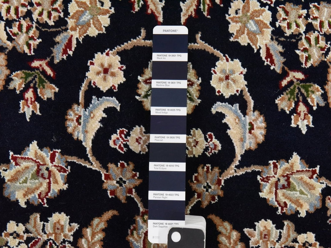 4'0" x 6'1" New Hand Knotted Blue Wool & Silk Rectangle Oriental Rug - MOA10278448