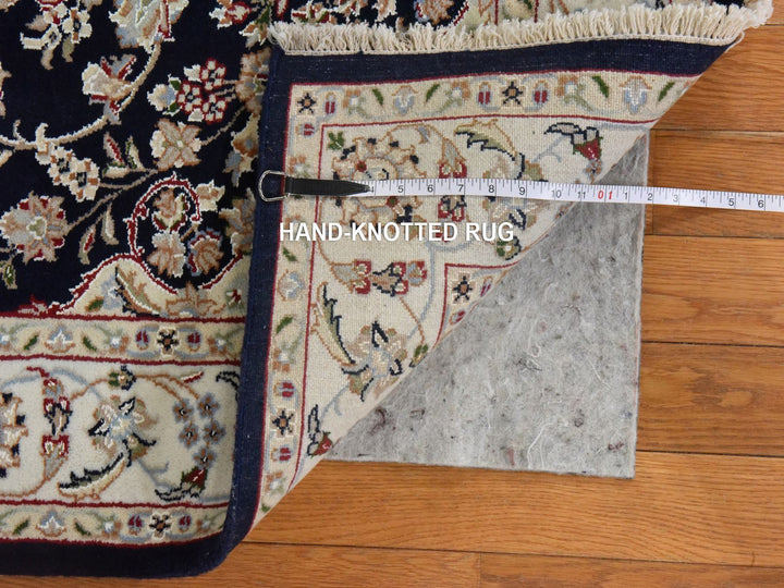 4'0" x 6'1" New Hand Knotted Blue Wool & Silk Rectangle Oriental Rug - MOA10278448