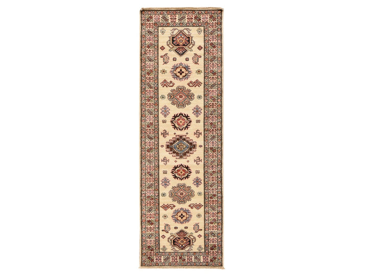2'9" x 8'3" New Hand Knotted Ivory Wool Runner Oriental Rug - MOA10278449
