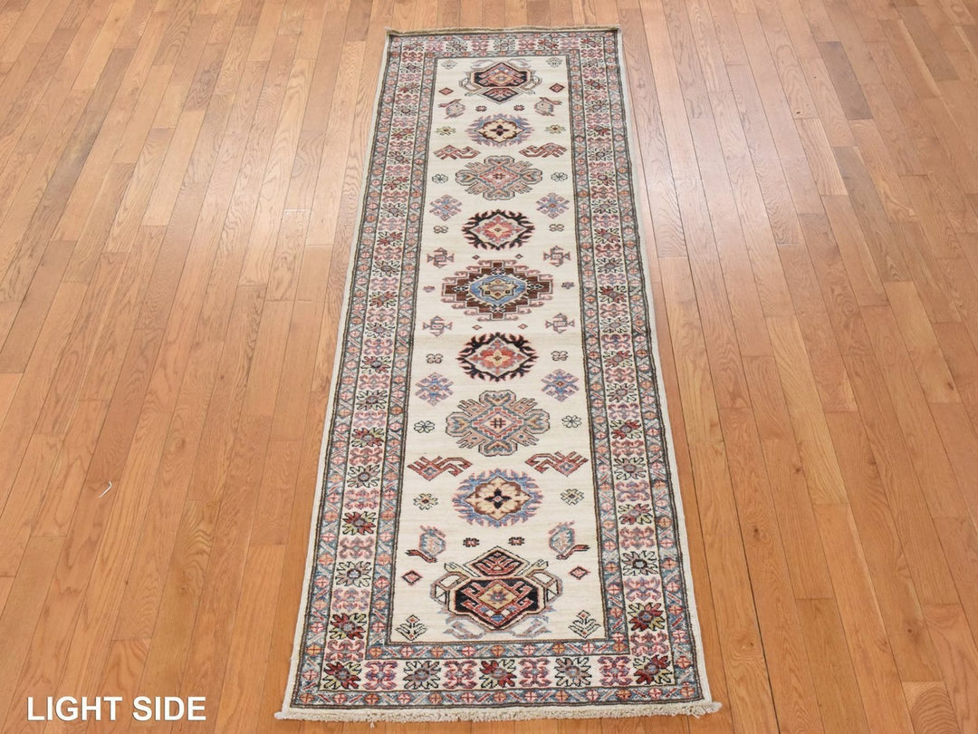 2'9" x 8'3" New Hand Knotted Ivory Wool Runner Oriental Rug - MOA10278449