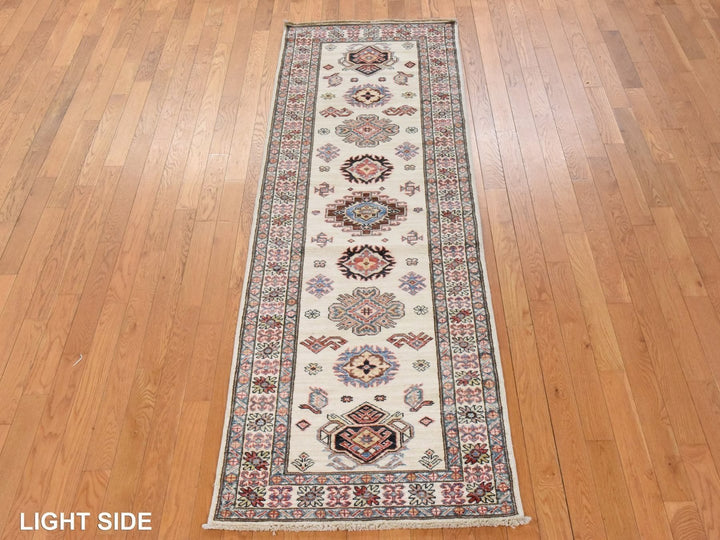 2'9" x 8'3" New Hand Knotted Ivory Wool Runner Oriental Rug - MOA10278449