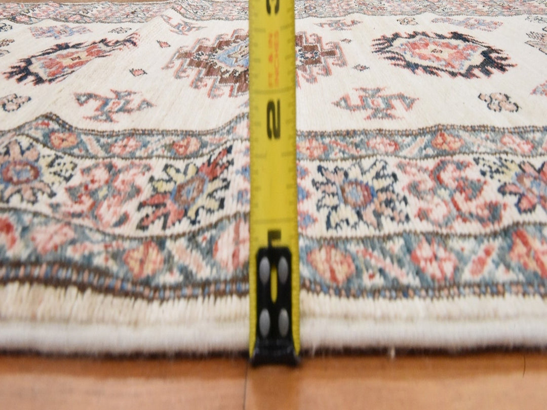 2'9" x 8'3" New Hand Knotted Ivory Wool Runner Oriental Rug - MOA10278449