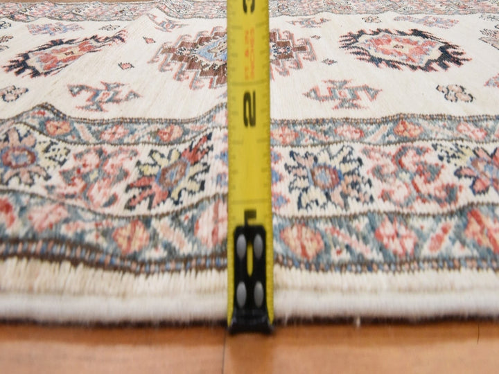 2'9" x 8'3" New Hand Knotted Ivory Wool Runner Oriental Rug - MOA10278449