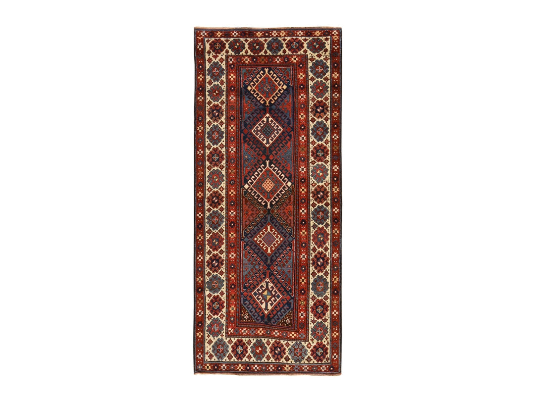 4'0" x 9'4" Vintage Hand Knotted Red Wool Runner Oriental Rug - MOA10278451