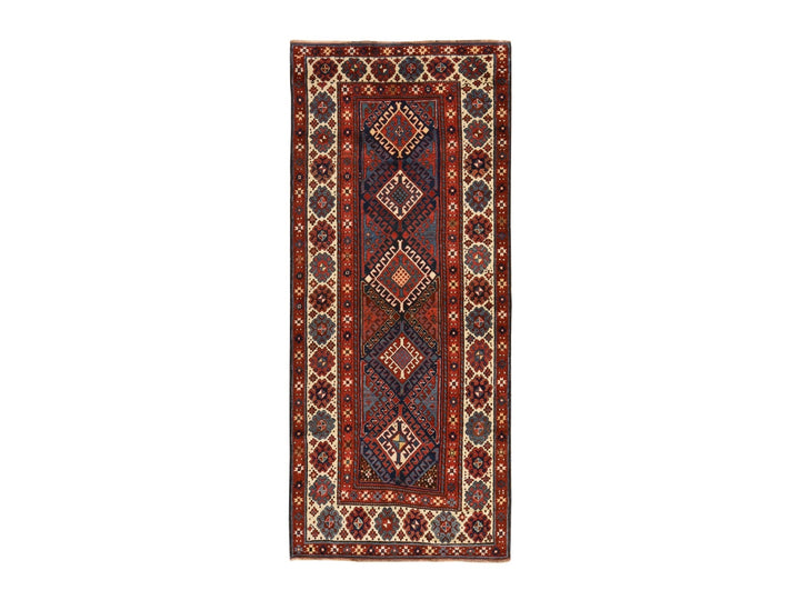 4'0" x 9'4" Vintage Hand Knotted Red Wool Runner Oriental Rug - MOA10278451