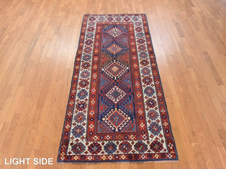 4'0" x 9'4" Vintage Hand Knotted Red Wool Runner Oriental Rug - MOA10278451