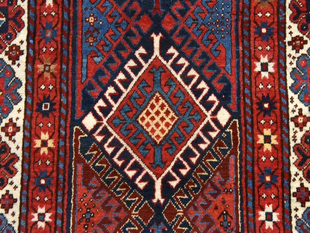 4'0" x 9'4" Vintage Hand Knotted Red Wool Runner Oriental Rug - MOA10278451