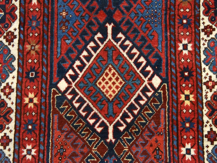 4'0" x 9'4" Vintage Hand Knotted Red Wool Runner Oriental Rug - MOA10278451