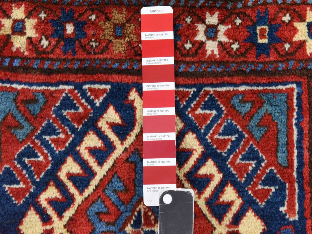 4'0" x 9'4" Vintage Hand Knotted Red Wool Runner Oriental Rug - MOA10278451