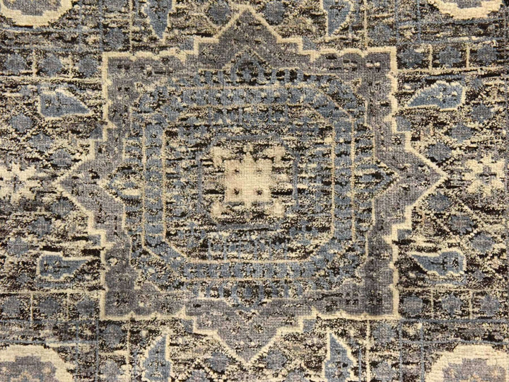 2'7" x 8'0" New Hand Knotted Blue Silk Runner Oriental Rug - MOA10278453