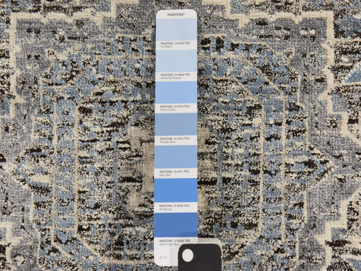 2'7" x 8'0" New Hand Knotted Blue Silk Runner Oriental Rug - MOA10278453