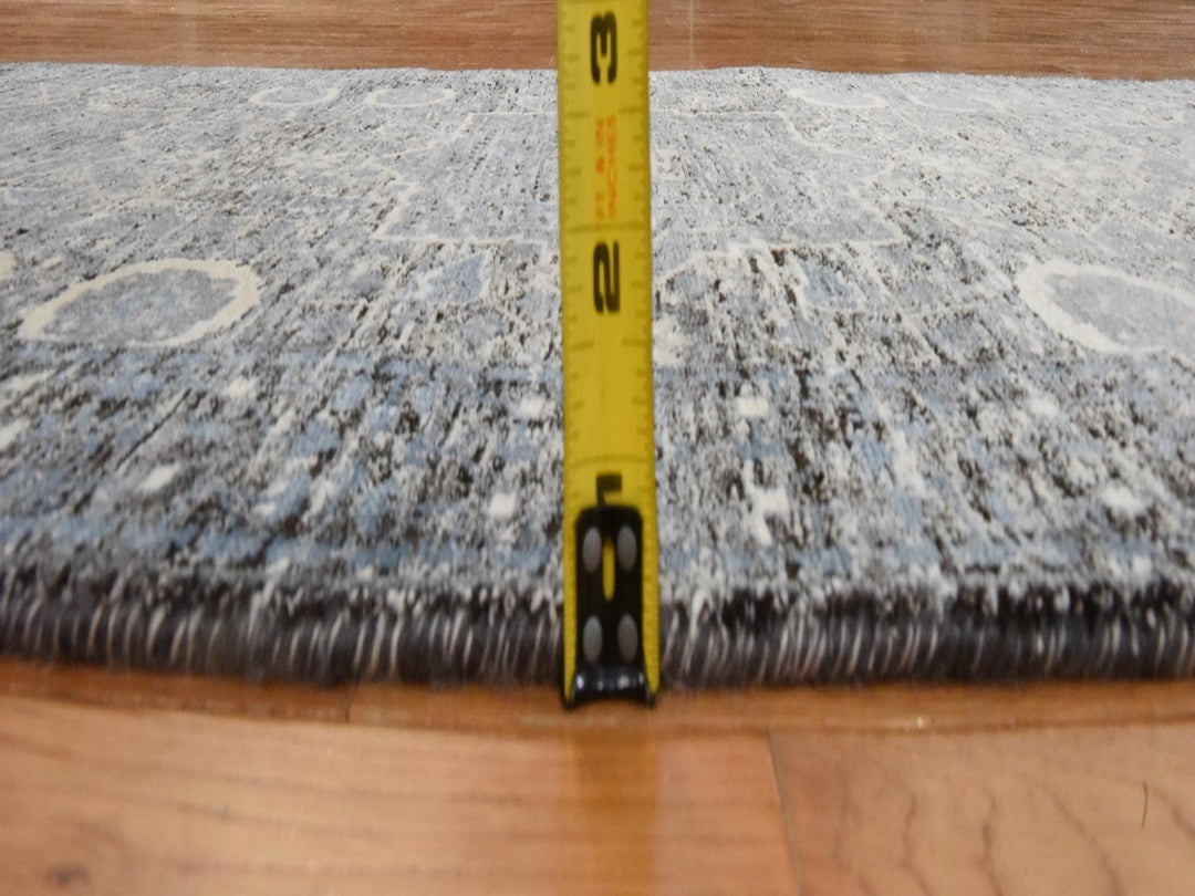 2'7" x 8'0" New Hand Knotted Blue Silk Runner Oriental Rug - MOA10278453
