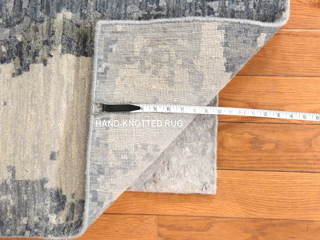 4'0" x 6'0" New Hand Knotted Grey Wool Rectangle Oriental Rug - MOA10278459