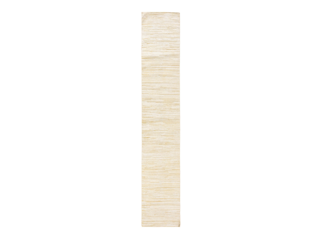 2'0" x 12'0" New Hand Knotted Ivory Wool Runner Oriental Rug - MOA10278460