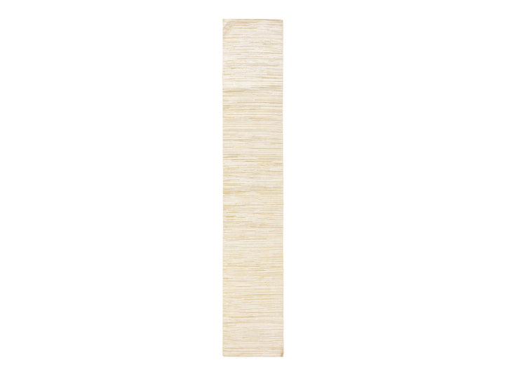 2'0" x 12'0" New Hand Knotted Ivory Wool Runner Oriental Rug - MOA10278460