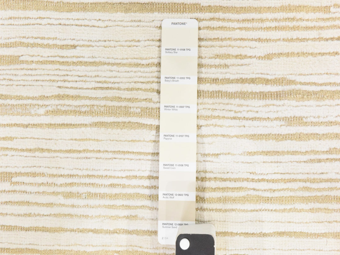 2'0" x 12'0" New Hand Knotted Ivory Wool Runner Oriental Rug - MOA10278460
