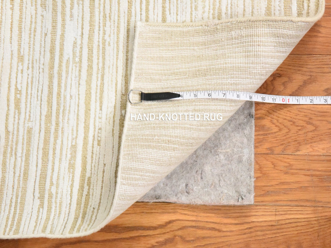 2'0" x 12'0" New Hand Knotted Ivory Wool Runner Oriental Rug - MOA10278460