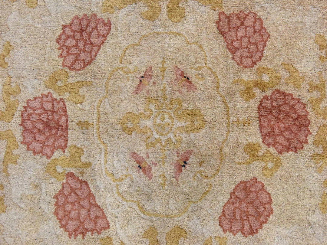 4'0" x 6'9" Vintage Hand Knotted Brown Wool Oval Oriental Rug - MOA10278462