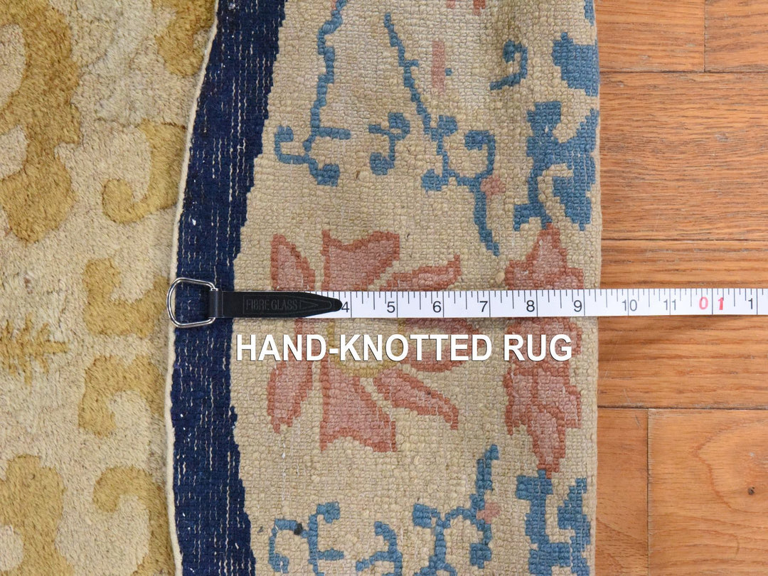 4'0" x 6'9" Vintage Hand Knotted Brown Wool Oval Oriental Rug - MOA10278462