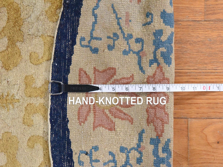4'0" x 6'9" Vintage Hand Knotted Brown Wool Oval Oriental Rug - MOA10278462