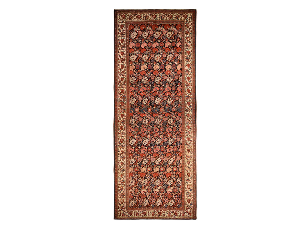 7'2" x 19'3" Vintage Hand Knotted Blue Wool Rectangle Oriental Rug - MOA10278467