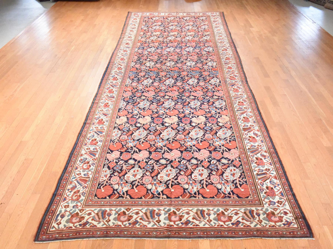 7'2" x 19'3" Vintage Hand Knotted Blue Wool Rectangle Oriental Rug - MOA10278467