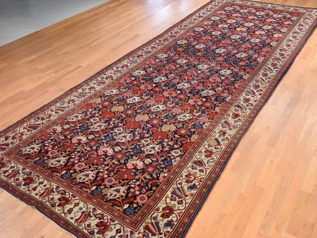 7'2" x 19'3" Vintage Hand Knotted Blue Wool Rectangle Oriental Rug - MOA10278467