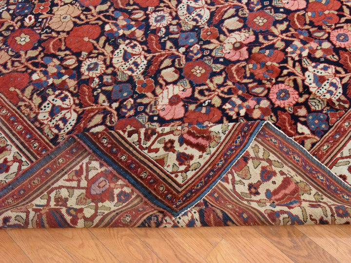 7'2" x 19'3" Vintage Hand Knotted Blue Wool Rectangle Oriental Rug - MOA10278467